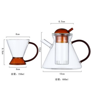 泡煮水茶壶杯家用茶壶高硼硅耐热玻璃耐高温茶水分离茶具 茶咖套装