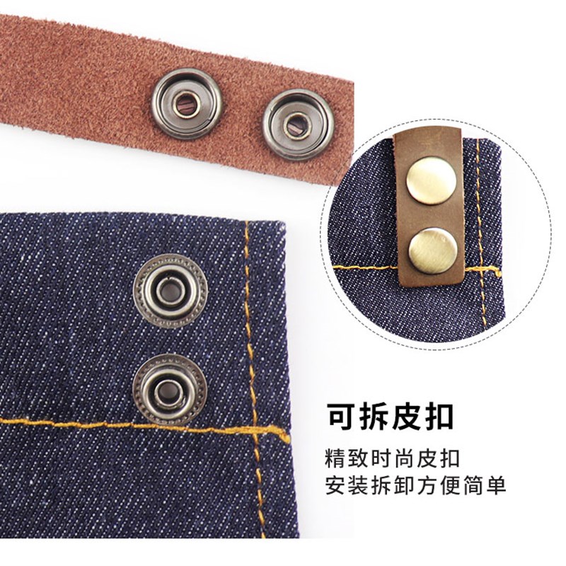 barbershop欧美牛仔复古油头围裙剪发理发围裙技师烫染围裙工作服