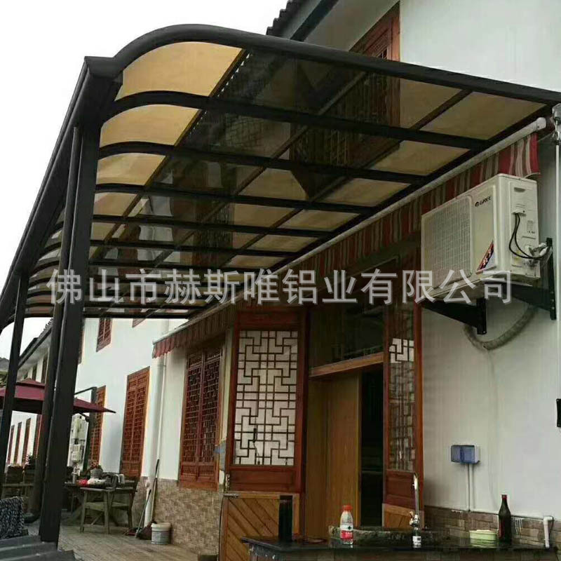 新款铝合金雨棚户外露台庭院遮雨棚窗户屋簷棚子遮阳棚阳台大门款