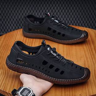 Shoes MenSanda 极速Genuine Men Large Size New Leather Summer