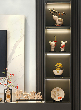 客厅电视柜酒柜装饰摆件高档家居乔迁饰品新中式招财办公室工艺品