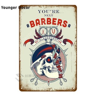 Signs Metal Shop Advertising And Shaves Haircuts 极速Barber