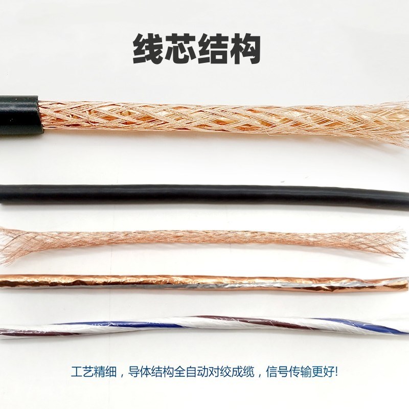 纯铜RVVP屏蔽线2芯3芯4芯5芯6芯x0.5/0.75/1.0/1.5/2.5平方信号线