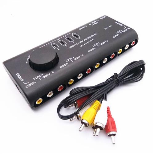 AV109音视频切换器四进一出两路带S端子复合影片AV切换器