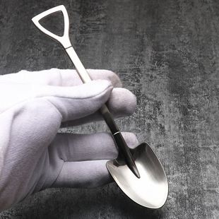 日本單304不銹鋼鐵锨勺子咖啡勺子創(chuàng)意日式 新品 小咖啡勺復古可愛