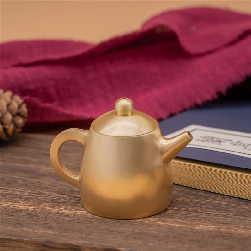 工厂纯黄铜把把壶小茶壶办公室客厅装饰迷你小摆件创意礼品