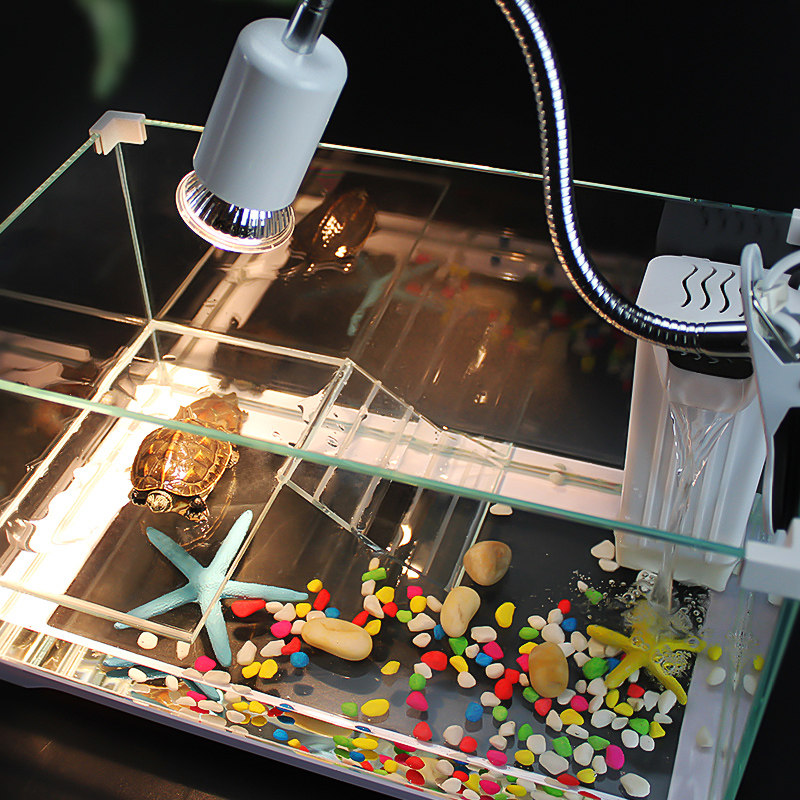 小型养乌龟专用缸饲养箱带晒台别墅玻璃家用盒巴西龟鱼混养缸鱼缸