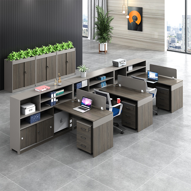 职员办公桌4/6人位简约现代办公室电脑桌屏风工作位办公桌椅组合