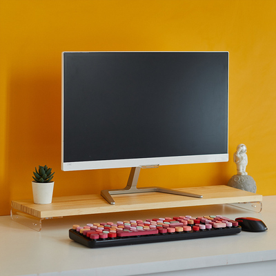 实木简约台式电脑增高架桌面显示器屏幕抬高底座办公桌架子亚克力