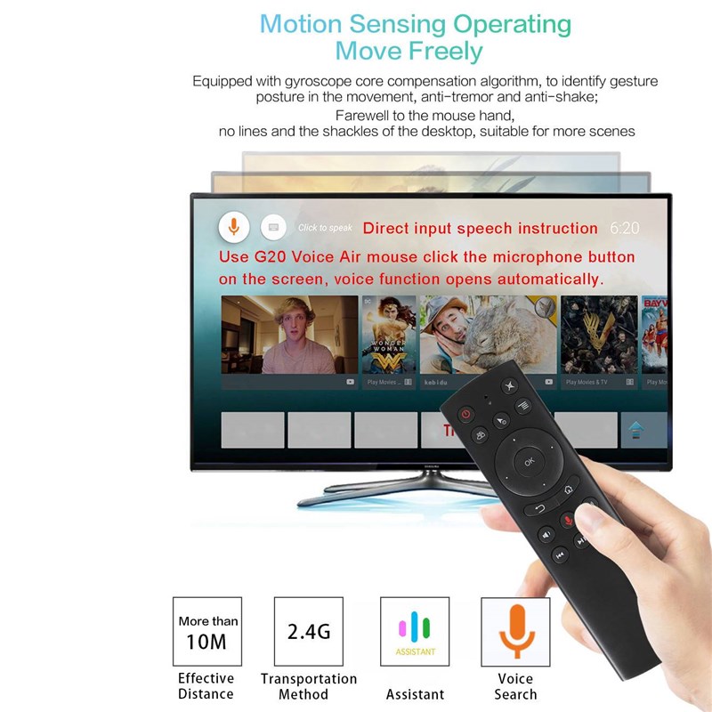 KEBIDU G20S Voice Control 2.4G Fly Air Mouse Gyro Voice IR R