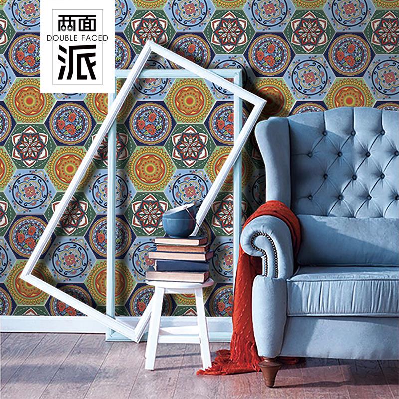 手绘砖 个性艺术花砖 六边形田园地砖阳台砖背景墙六角砖260x300