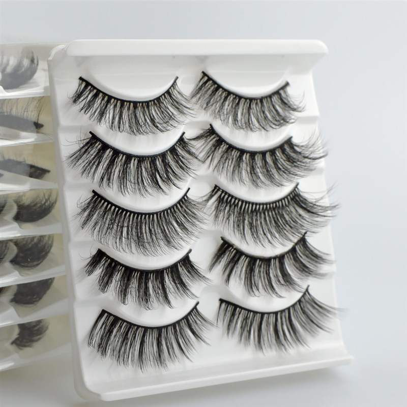 5pairs Natural false eyelashes with thick false eyelash exte
