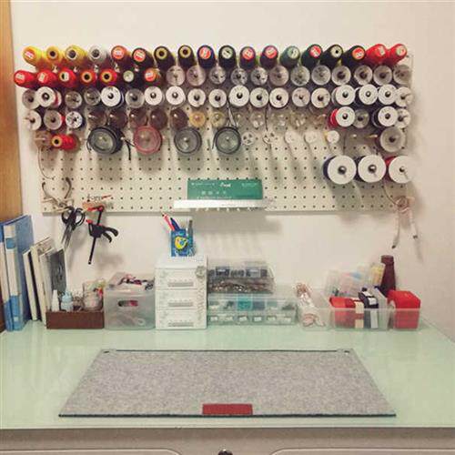 服装厂放缝纫机线架子收纳宝塔线架线托挂墙壁上放线洞洞板置物架