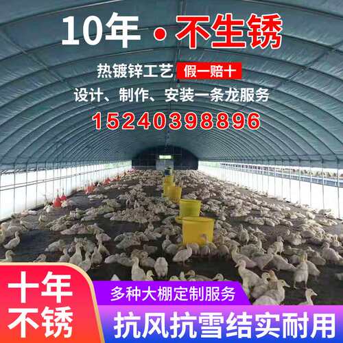 好货羊圈保温钢管鹅牛棚全套养殖养鸡场鸭温室骨架椭圆.管大棚猪
