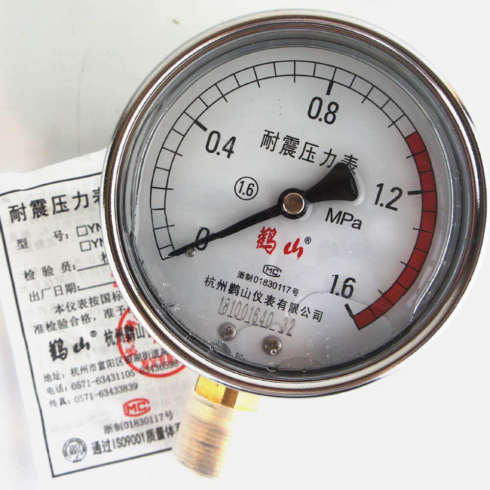 杭州鹳山鹤山YN100  1.6/1/0.6MPA 耐震防震冲油压力表现货