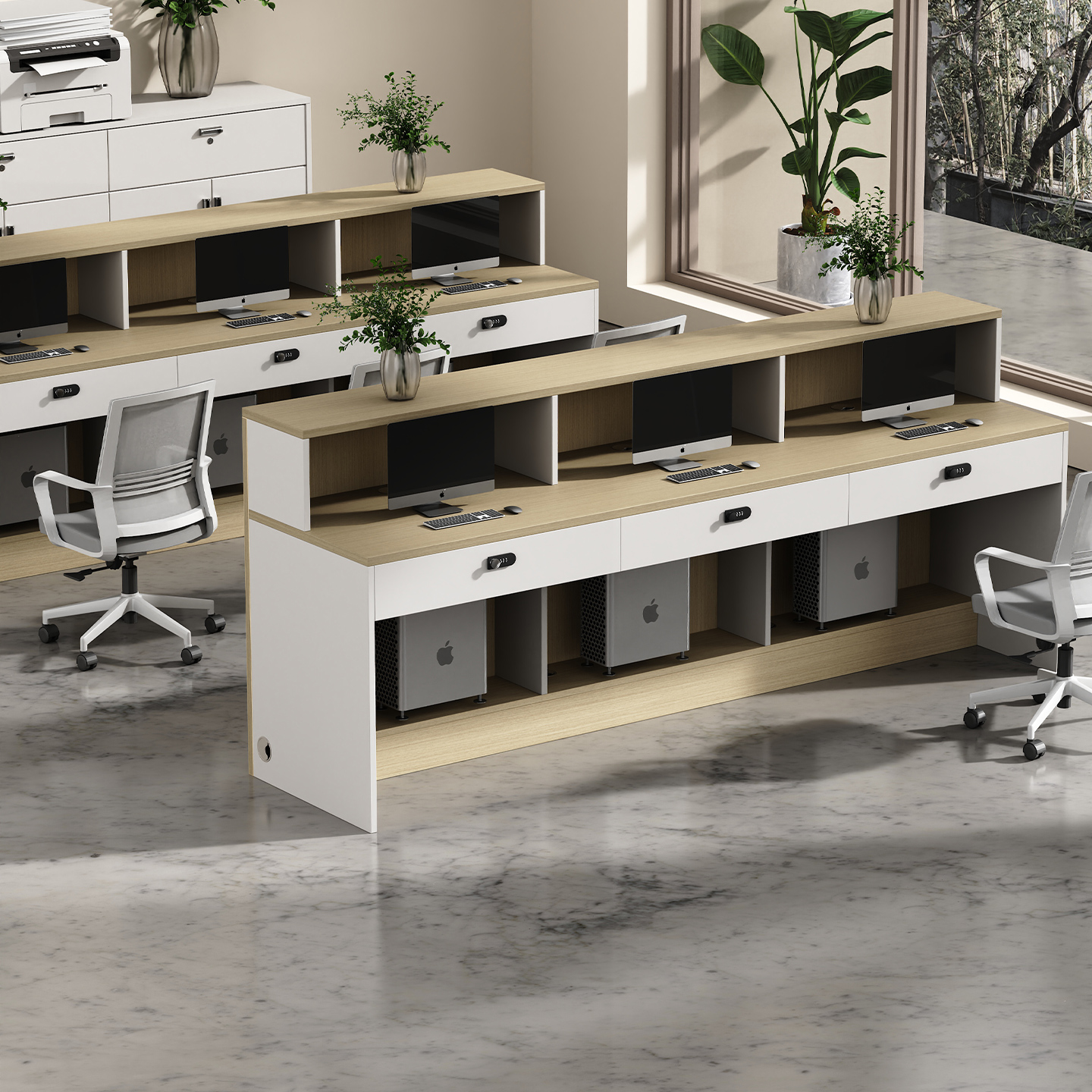 企业优选职员办公桌椅组合员工位