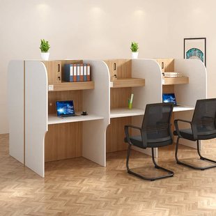 河南郑州自习室学习桌隔断桌椅封闭大学生考研辅导班沉浸式书桌子