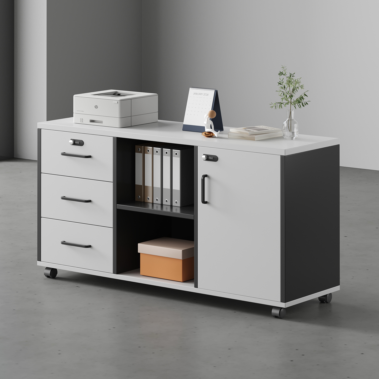 办公室文件柜桌下收纳侧带