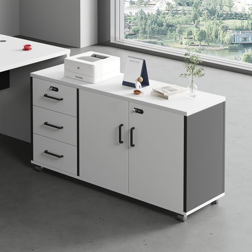 办公桌侧柜带锁下储物资料