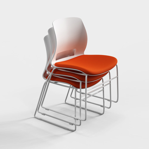 会议培训椅可叠落弓形无扶手