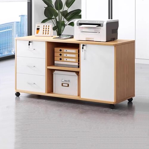 办公桌边柜侧室矮带锁抽屉柜