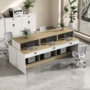 定制德佑中介办公桌员工位234人位职员办公桌椅组合前台桌接待台