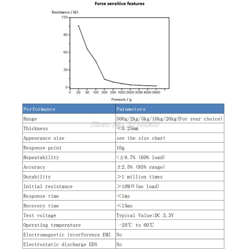 0-5Kg DF9-40 Pressure Sensor 3.3V Precise Resistance-type Th