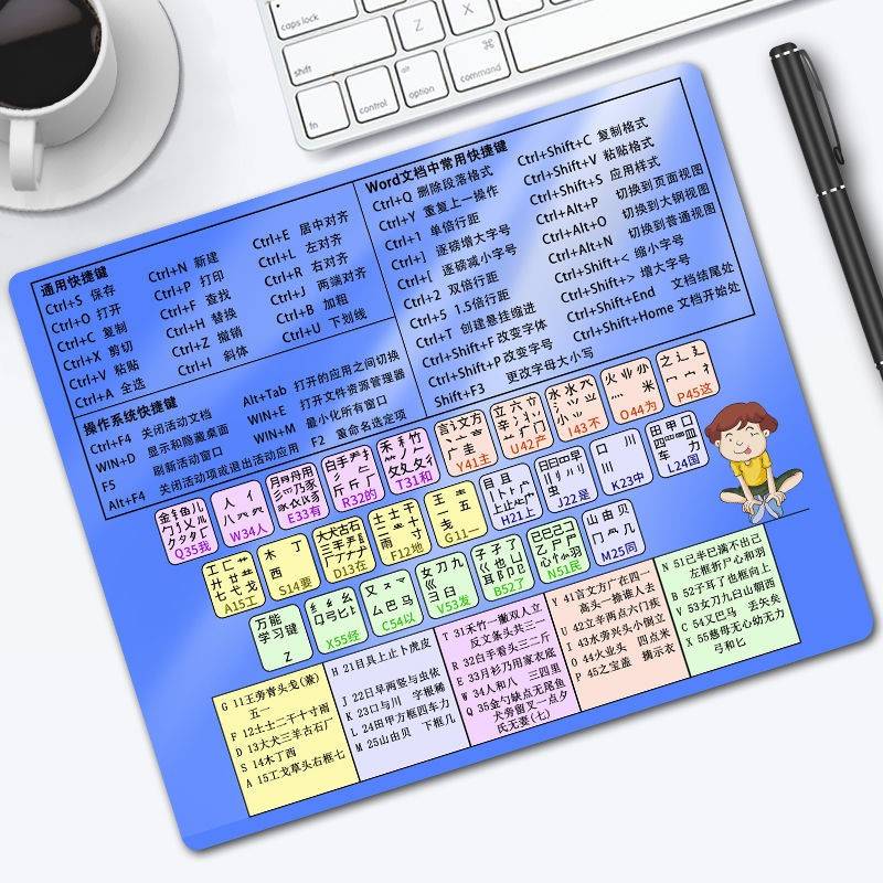 好货24小时内发货 五笔字根字型 鼠标垫键盘图字型字根口诀表电脑