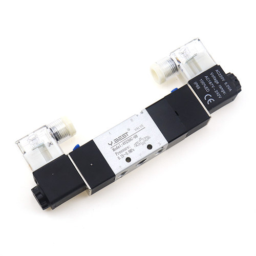 好货三位五通双线圈电磁阀4V230C-08 AC220V/130-06/330P-10/430E