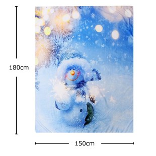 New Year 3D Snowman Pattern Waterproof Shower Curtain with 1