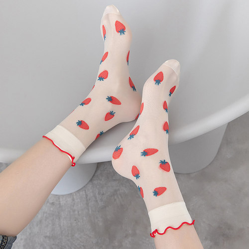 极速3 pairs of mesh lace fruit summer camp ~