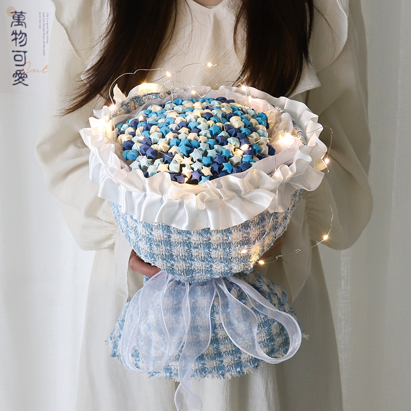 折星星花束DIY材料包许愿五角星手工折纸套装生日礼物送女朋友
