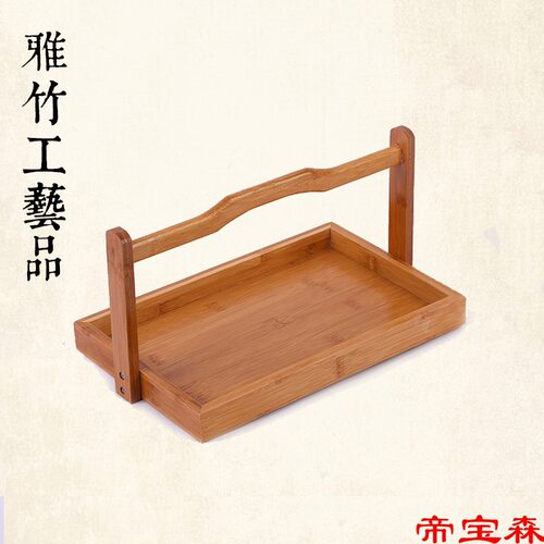 极速T手工复古竹编食物提篮长方竹提盒创意酒店饭厅送菜盒竹制品