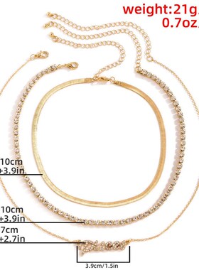 好货Jewelry simple retro flat snake claw chain multi-layer n