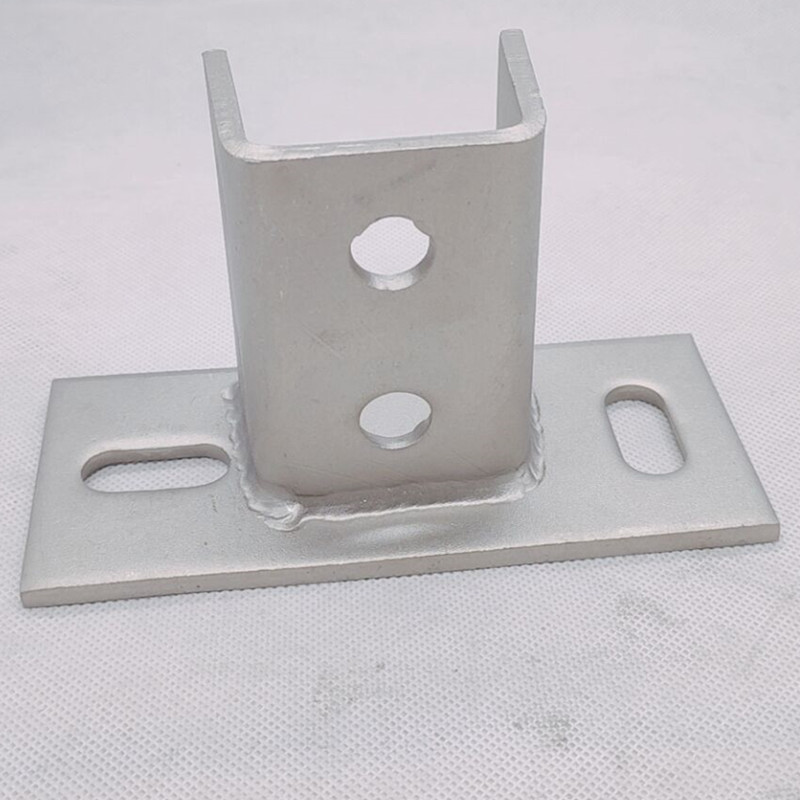 304不锈钢C型钢底座 光伏支架固定立柱地脚 不锈钢C型钢配件牛腿