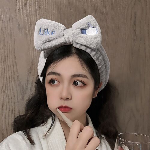 好货New Wash Face Coral Fleece Hairbands Soft Bow LIKE Headb
