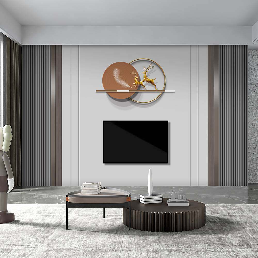 电视机背景墙壁纸格栅线条2023新款客厅壁布轻奢影视墙布装饰壁画