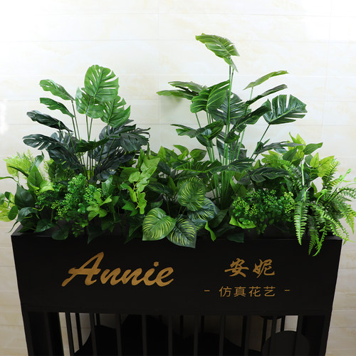 极速绿植套装组合假花盆栽隔断花箱餐厅装饰花草墙绿植仿生造景仿