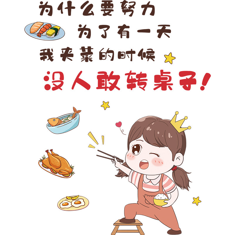 好货创意搞笑贴纸员工餐厅饭店墙面装饰用品文化墙贴画墙壁纸自粘
