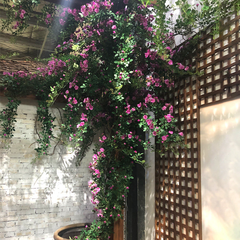 极速仿真玫瑰花藤蔷薇假花藤条装饰塑料藤蔓植物垂吊花墙壁壁挂花