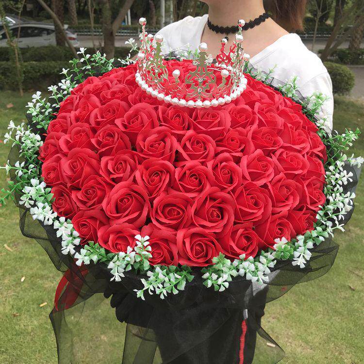 极速玫瑰生日香皁99朵花束花节礼物情人仿真送女友表白七夕创意永
