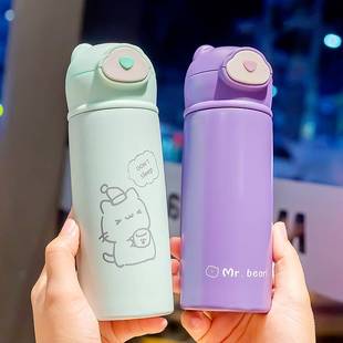 2023新款 兒童吸管保溫杯女孩小學(xué)生水杯子上學(xué)專用女童一年級(jí)水壺