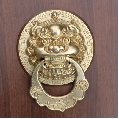 好货铜色铜狮古建金色铜钉小号铜配件铜饰品实木门古宅青铜大兽头