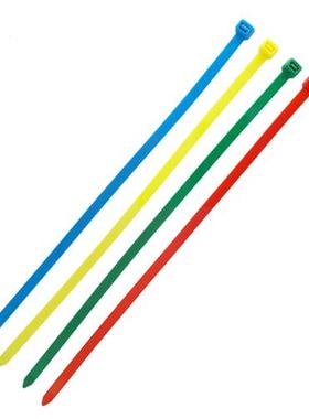 彩色绑带厂标5x300mm红色黄色蓝色绿色一次性尼龙扎带理线带包邮