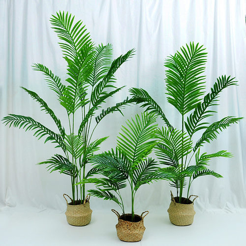 极速大型仿真绿植散尾葵盆栽仿生植物假树贵妃葵仿真树室内造景装