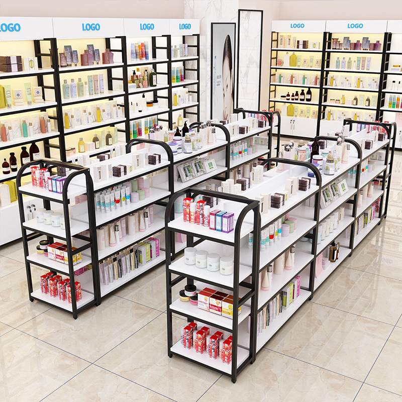 中岛柜超市便利店化妆产品展示架子中间货架流水台母婴店双面货架
