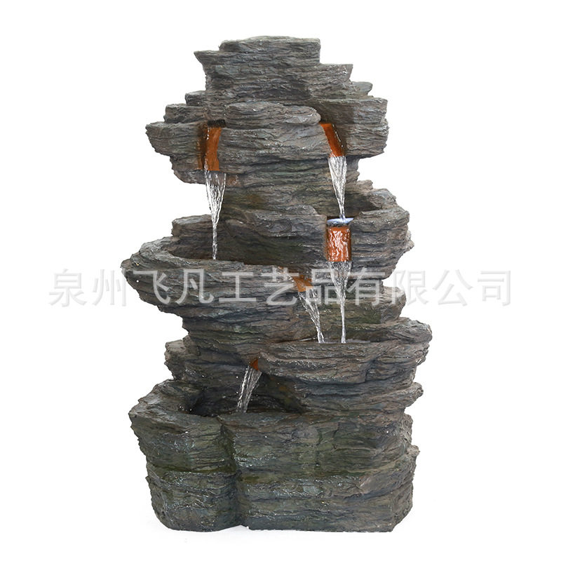 树脂工艺品仿石头假山流水喷泉客厅办公室户外花园庭院装饰水景