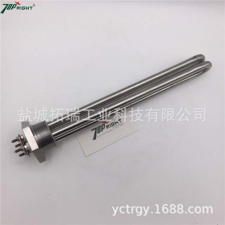 供应DN25法兰电热管 1寸丝扣法兰水烧加热管 六角法兰发热管