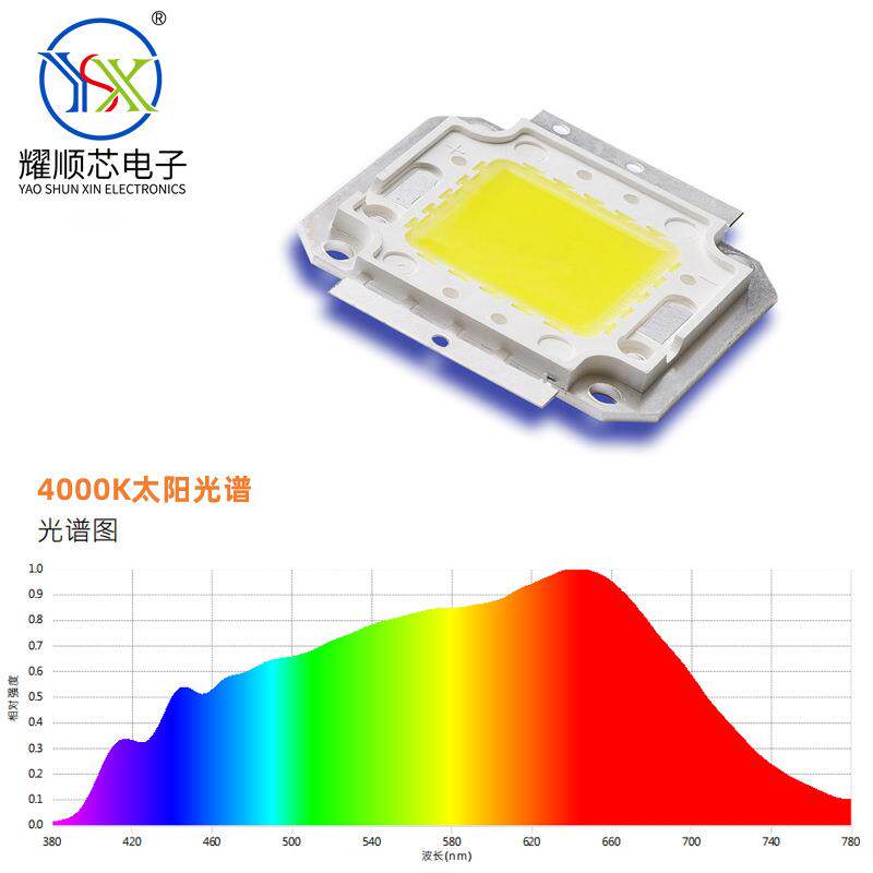 大功率100W太阳光谱LED灯珠植物补光灯智能家居照明高亮集成光源