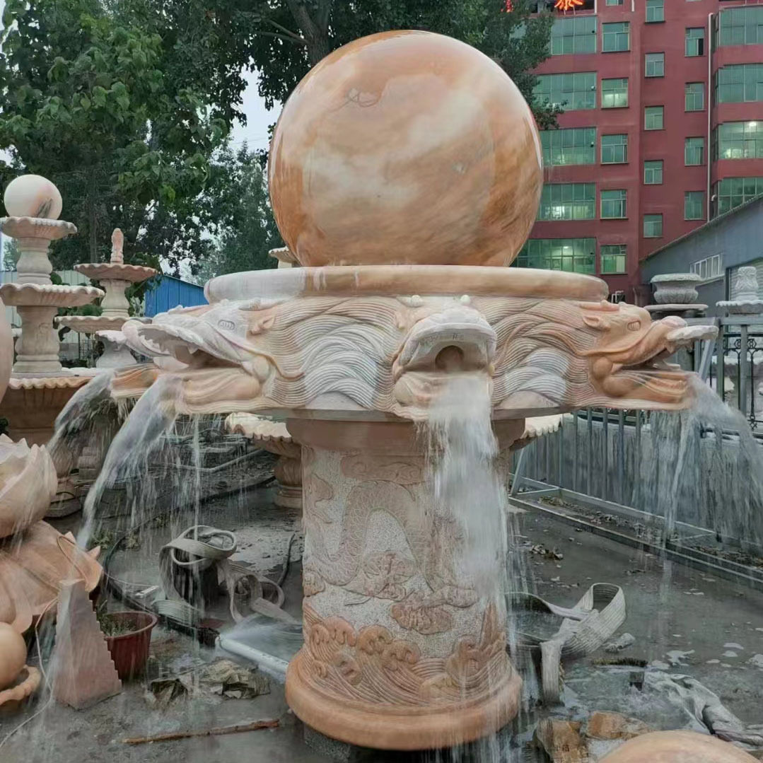石雕喷泉风水球大型水钵欧式户外庭院流水喷泉装饰喷水池景观摆件